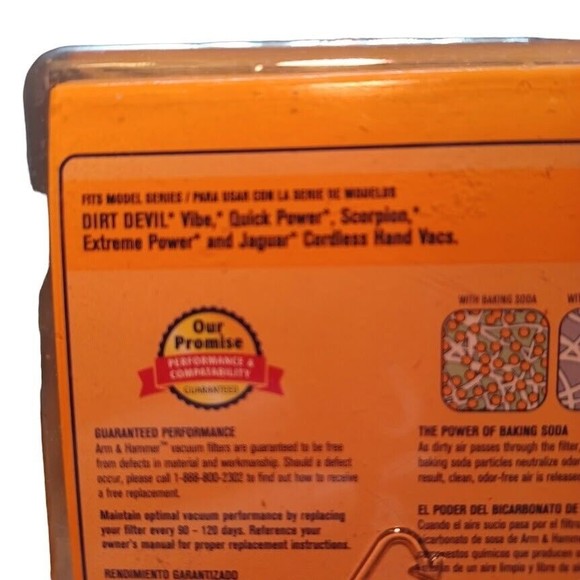 Arm & Hammer Dirt Devil F4 Vacuum Filters Odor Eliminating NEW 1 Pack-2 Filters - Picture 4 of 5